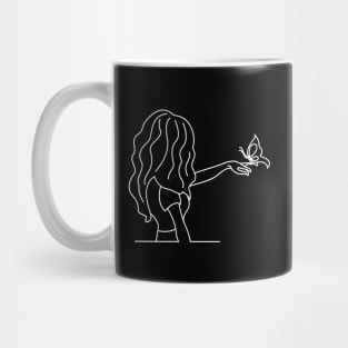 Woman With Butterfly Art Mug